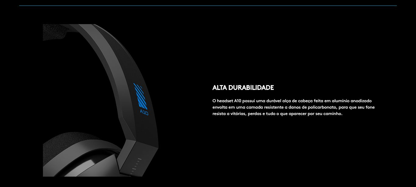 Headset Gamer Logitech Astro A10 PS4 com Fio Preto/Azul